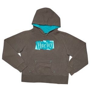 Vintage Y2K Hurley Logo Graphic Pullover Hoodie Grunge Skater Emo Casual